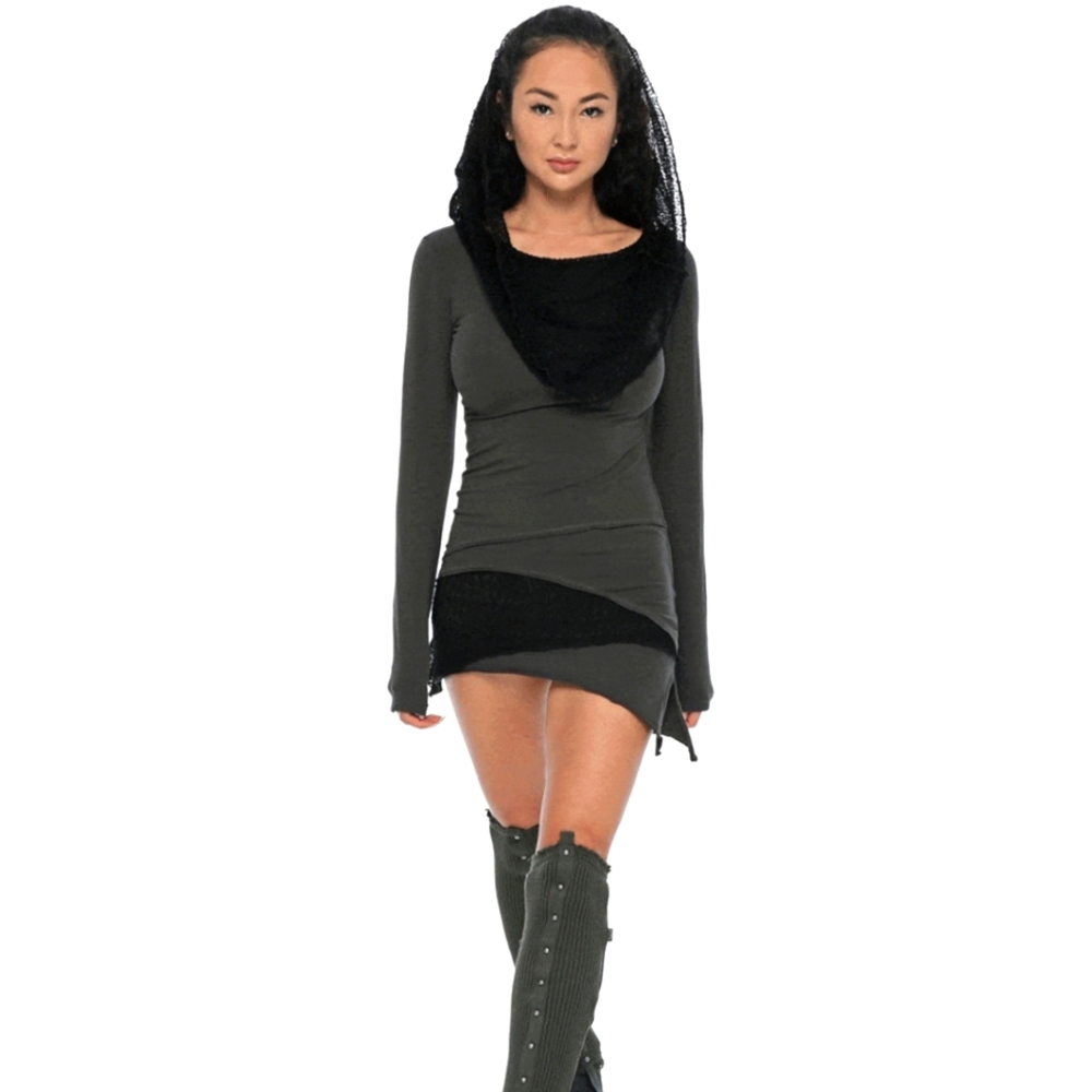 NWT - Nomads Hemp Wear-PSYLO Onesa Dress-Sm-Green/Black